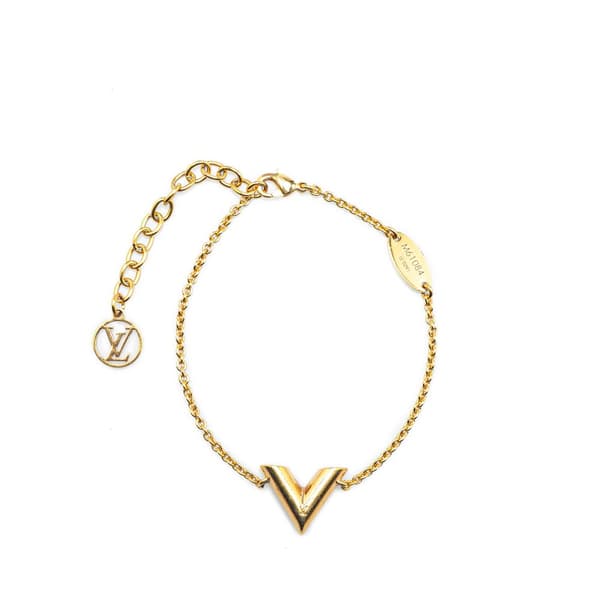 Pre-owned Louis Vuitton Gold Plated Essential V Bracelet Gold