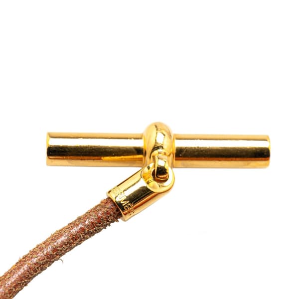 Pre-owned Hermès Leather Glenan Double Tour Bracelet Brown