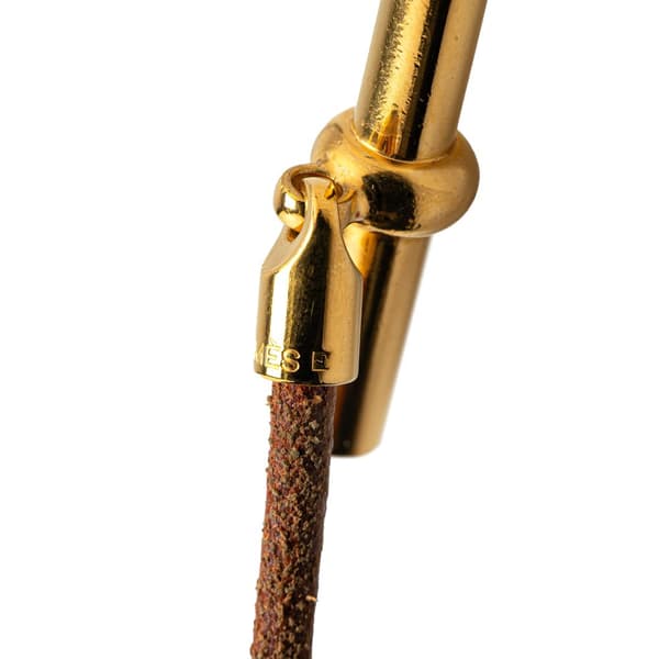 Pre-owned Hermès Leather Glenan Double Tour Bracelet Brown