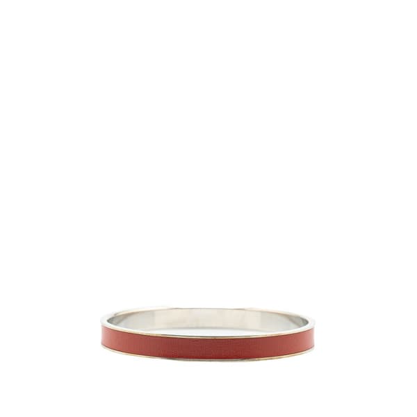 Pre-owned Hermès Leather Kelly Cadena Lock Bangle Bracelet Brown