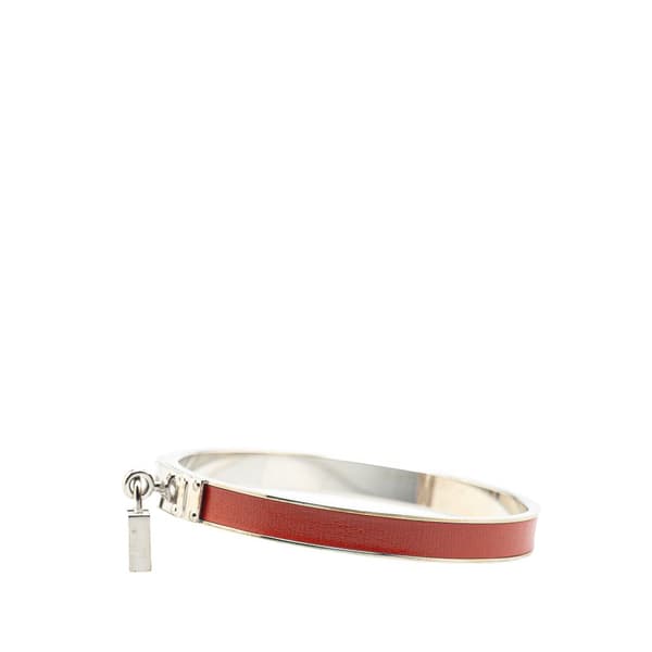 Pre-owned Hermès Leather Kelly Cadena Lock Bangle Bracelet Brown