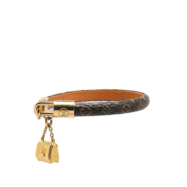 Pre-owned Louis Vuitton Monogram Twist Lock Bracelet Brown