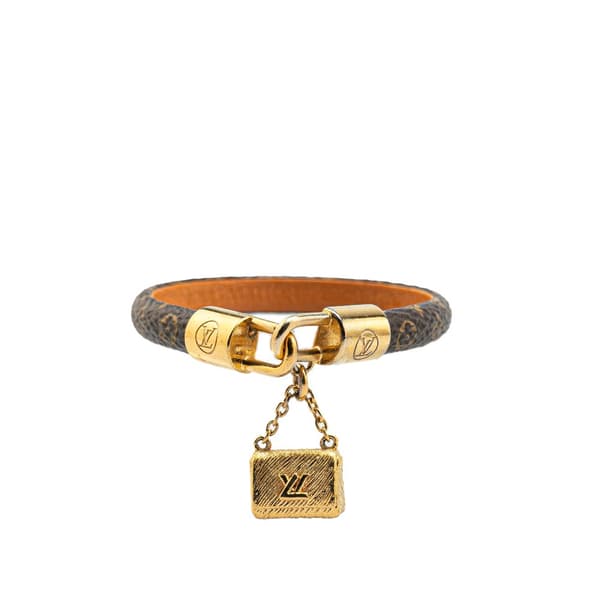 Pre-owned Louis Vuitton Monogram Twist Lock Bracelet Brown