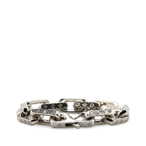 Pre-owned Louis Vuitton Silver Monogram Chain Link Bracelet Silver