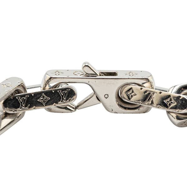 Pre-owned Louis Vuitton Silver Monogram Chain Link Bracelet Silver