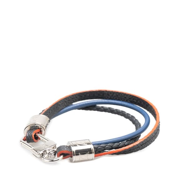 Pre-owned Louis Vuitton Damier Graphite LV Treble Bracelet Blue