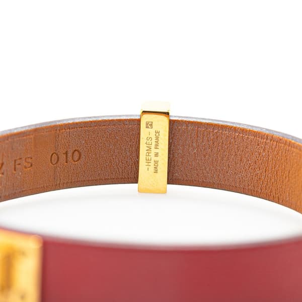 Pre-owned Hermès Swift As De Coeur T2 Bracelet Red