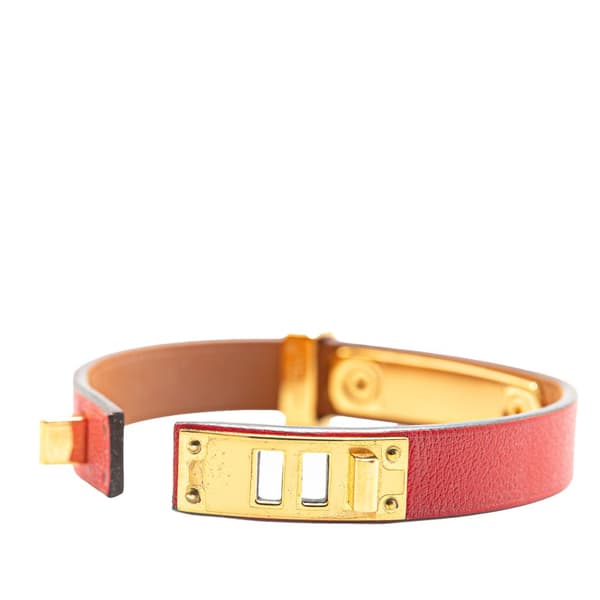 Pre-owned Hermès Swift As De Coeur T2 Bracelet Red