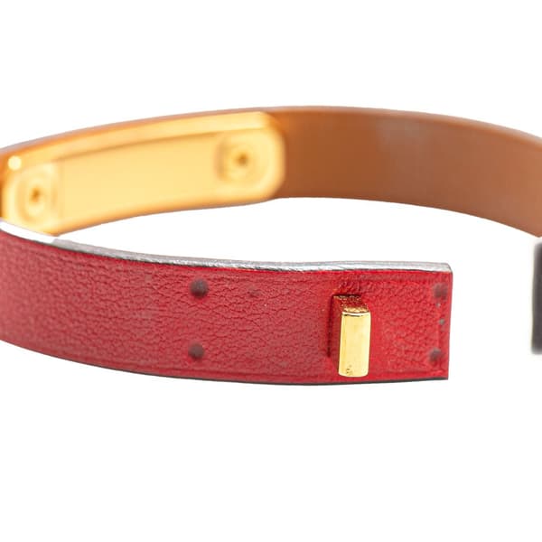Pre-owned Hermès Swift As De Coeur T2 Bracelet Red