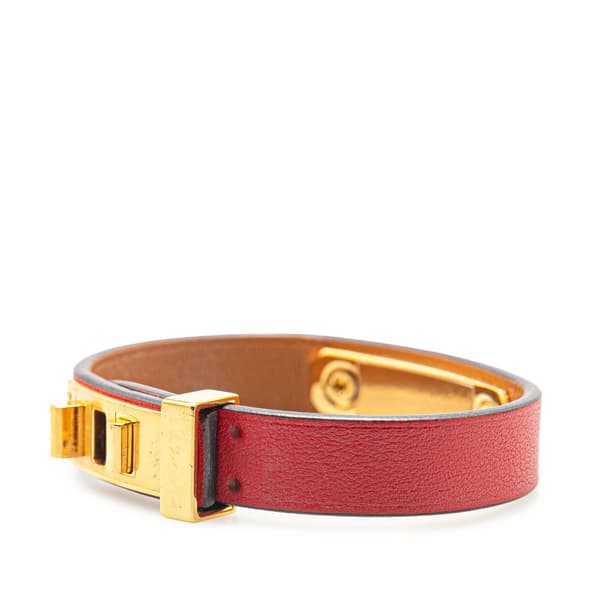 Pre-owned Hermès Swift As De Coeur T2 Bracelet Red