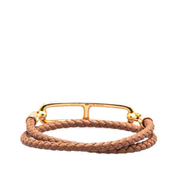 Pre-owned Hermès Swift Roulis Double Tour Bracelet Brown