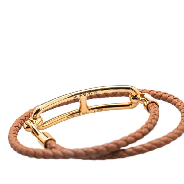 Pre-owned Hermès Swift Roulis Double Tour Bracelet Brown