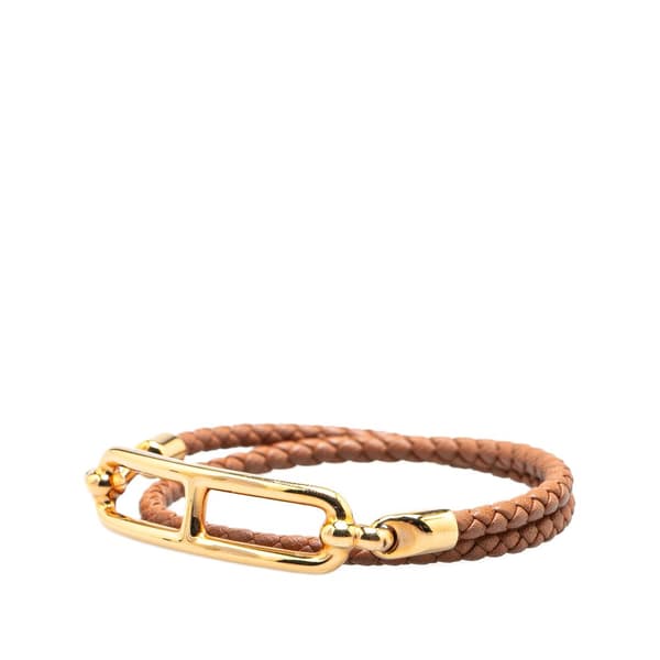 Pre-owned Hermès Swift Roulis Double Tour Bracelet Brown
