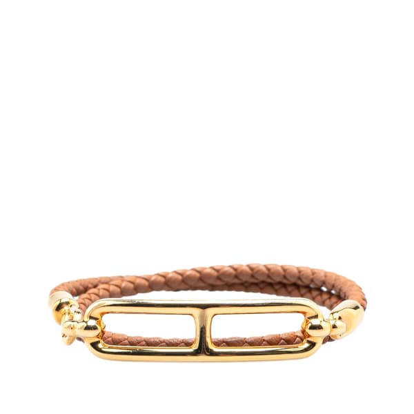 Pre-owned Hermès Swift Roulis Double Tour Bracelet Brown