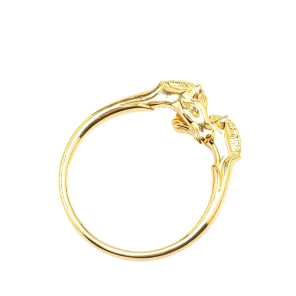 Pre-owned Hermès Gold Plated Cheval Double Horse Bangle Gold