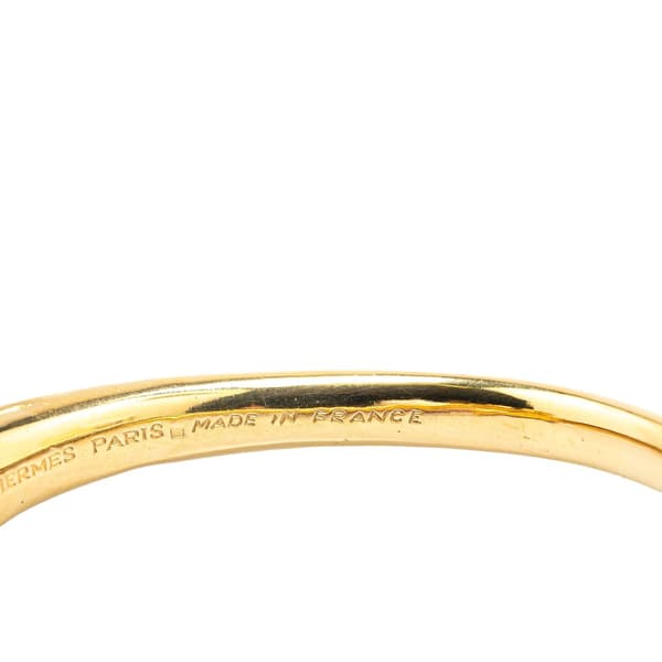 Pre-owned Hermès Gold Plated Cheval Double Horse Bangle Gold