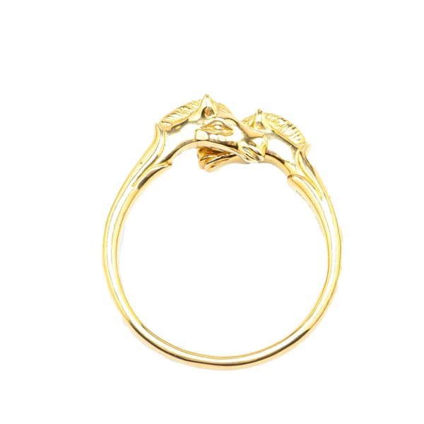 Pre-owned Hermès Gold Plated Cheval Double Horse Bangle Gold