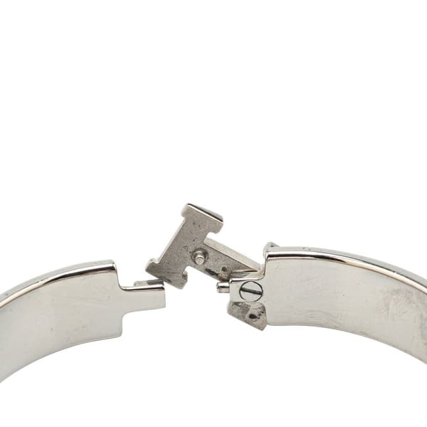 Pre-owned Hermès Narrow Enamel Clic Clac H Bracelet PM Black