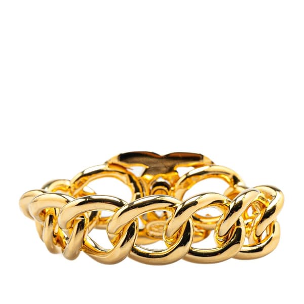 Pre-owned Chanel Gold Plated CC Turn Lock Bracelet Gold