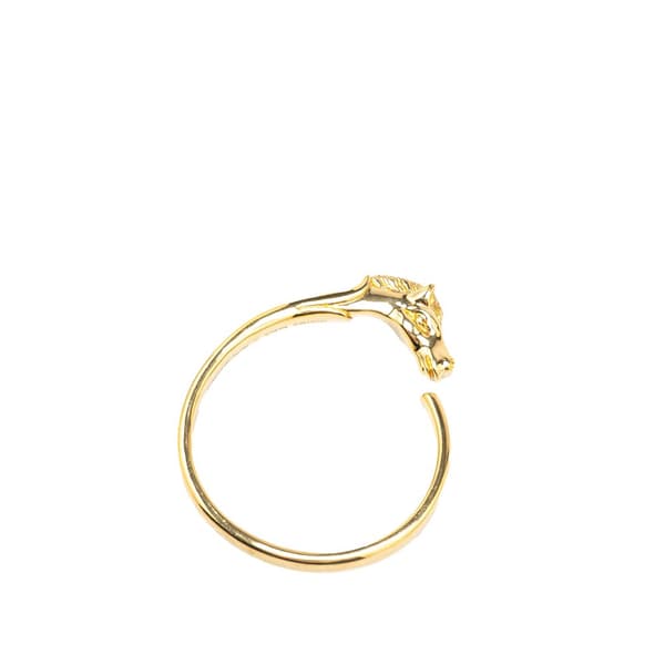 Pre-owned Hermès Gold Plated Tete de Cheval Horse Bangle Gold