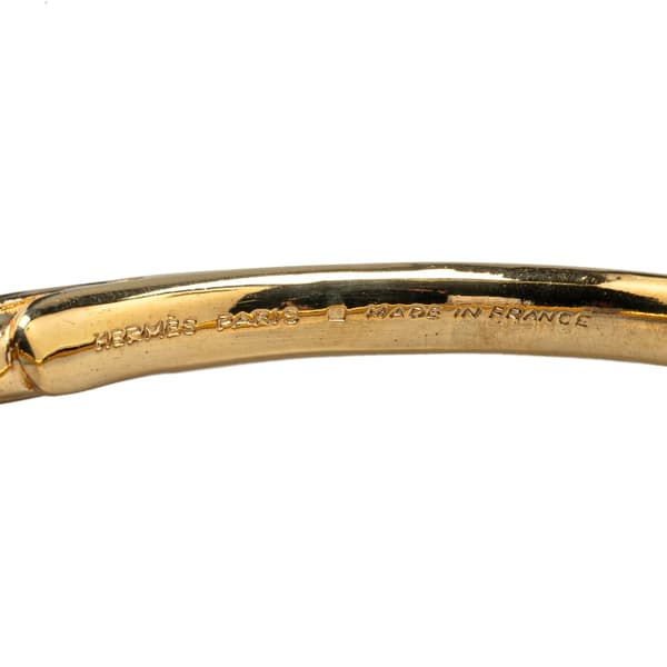 Pre-owned Hermès Gold Plated Tete de Cheval Horse Bangle Gold