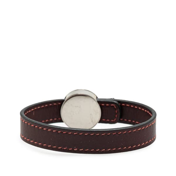 Pre-owned Hermès Leather Clou de Selle Bracelet Brown