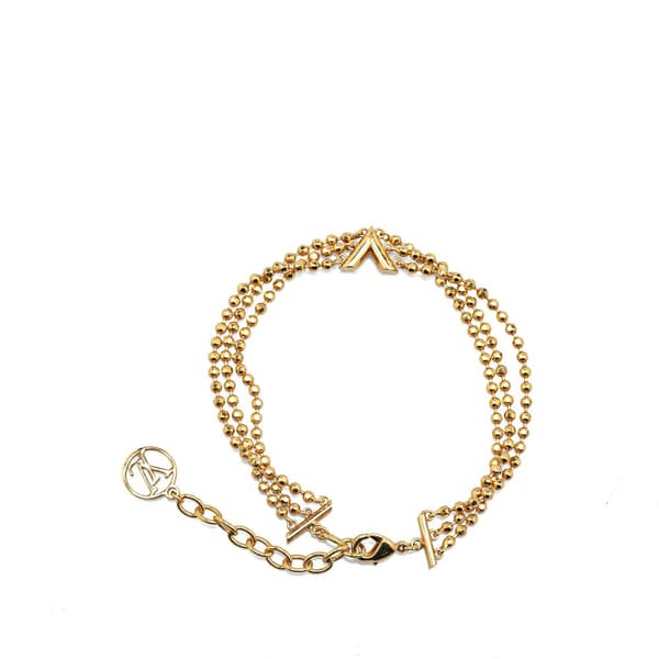 Pre-owned Louis Vuitton Gold Plated Brasserie Essential V Bracelet Gold