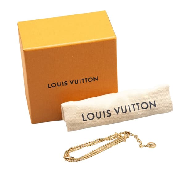 Pre-owned Louis Vuitton Gold Plated Brasserie Essential V Bracelet Gold