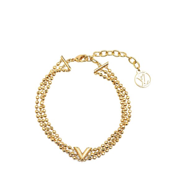 Pre-owned Louis Vuitton Gold Plated Brasserie Essential V Bracelet Gold
