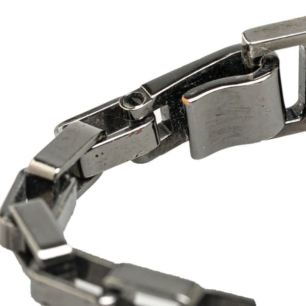 Pre-owned Louis Vuitton Brass and Enamel Damier Colors Chain Bracelet Silver
