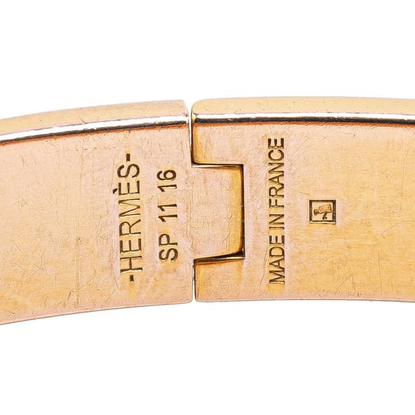 Pre-owned Hermès Narrow Enamel Hinge Bracelet GM Red