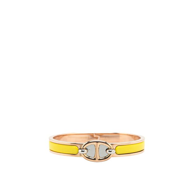 Pre-owned Hermès Mini Enamel Clic Chaine d'Ancre Bracelet Yellow