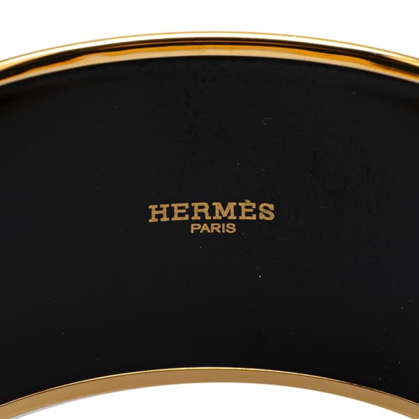 Pre-owned Hermès Extra Wide Brandebourgs Enamel Bangle 70 Brown