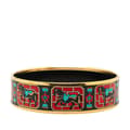 Miniatyrbild 3 av 5: Pre-owned Hermès Wide Horse Enamel Bangle 65 Black