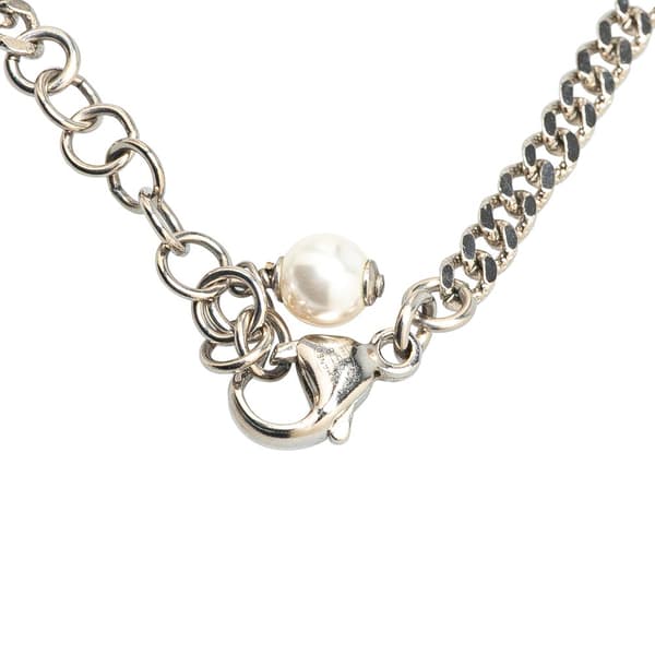 Pre-owned Chanel Silver CC Rhinestones Charms Bracelet Silver