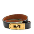 Miniatyrbild 1 av 7: Pre-owned Hermès Box Calf Kelly Double Tour Bracelet Black