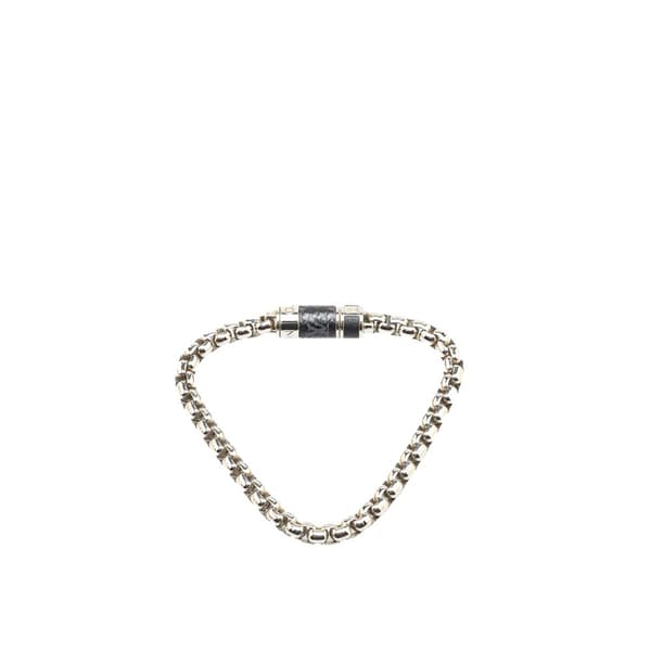 Pre-owned Louis Vuitton Monogram Eclipse Chain Bracelet Silver