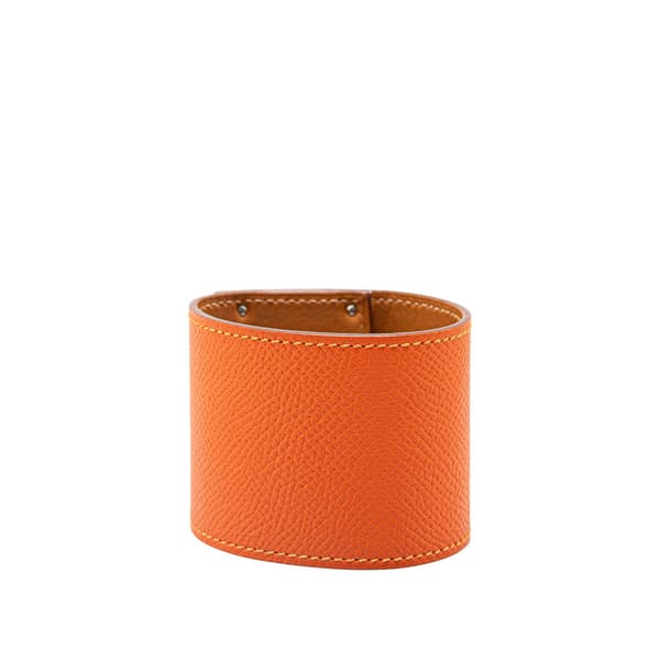 Pre-owned Hermès Epsom Kelly Extreme Dog ​​Bracelet Orange