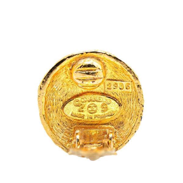 Pre-owned Chanel Gold Plated CC Clip On Earrings Gold