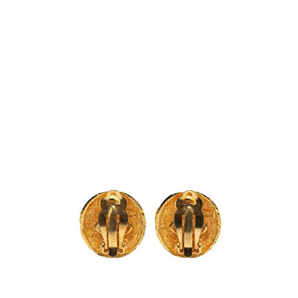 Pre-owned Chanel Gold Plated CC Clip On Earrings Gold
