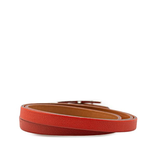 Pre-owned Hermès Epsom Behapi Double Tour Bracelet M Orange