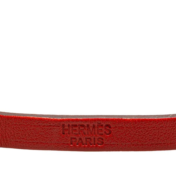 Pre-owned Hermès Epsom Behapi Double Tour Bracelet M Orange