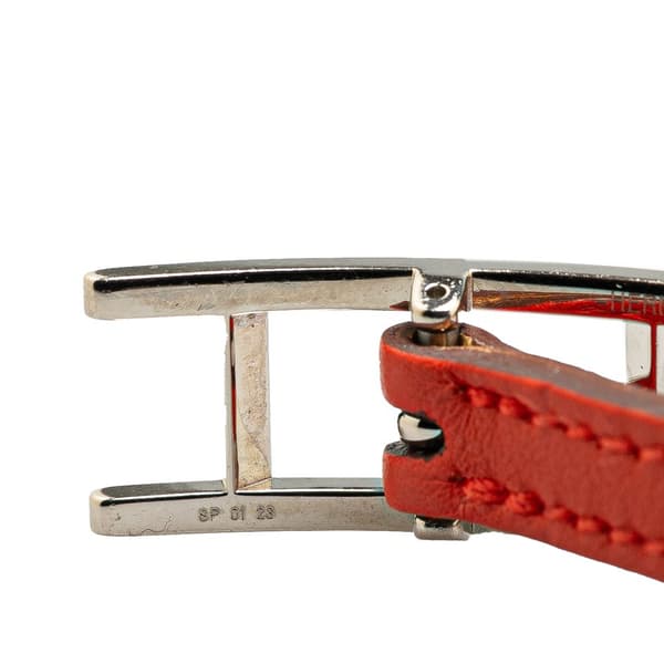 Pre-owned Hermès Epsom Behapi Double Tour Bracelet M Orange