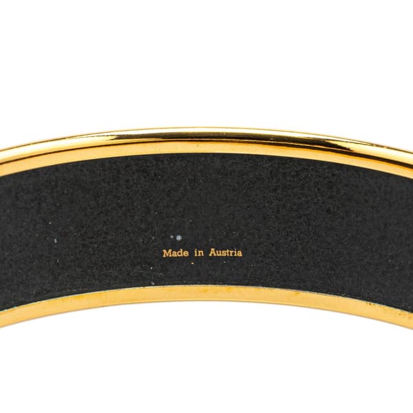 Pre-owned Hermès Wide Horse Enamel Bangle 62 Black