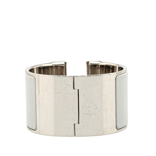 Pre-owned Hermès Extra Wide Clic Clac H Bracelet PM Gray