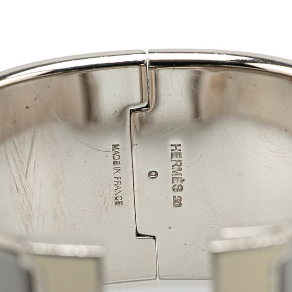 Pre-owned Hermès Extra Wide Clic Clac H Bracelet PM Gray