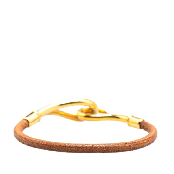 Pre-owned Hermès Jumbo Hook Leather Bracelet Brown