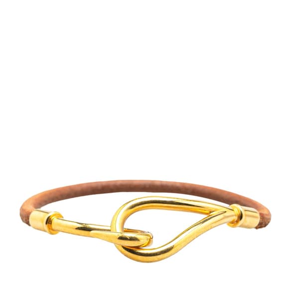 Pre-owned Hermès Jumbo Hook Leather Bracelet Brown