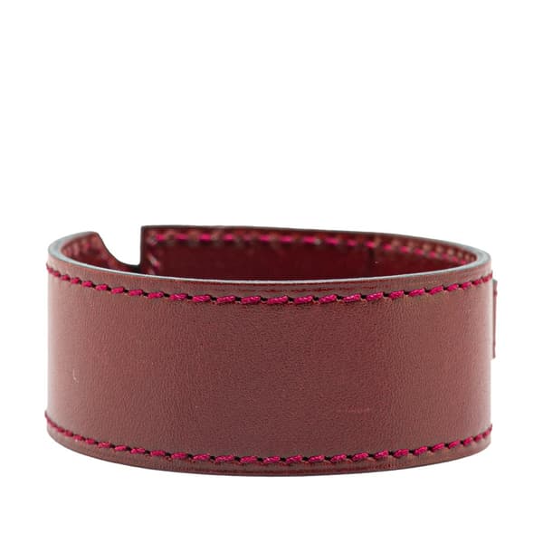 Pre-owned Hermès Leather Cadenas Artemis Bracelet M Red