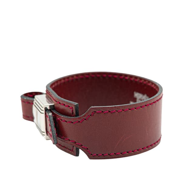 Pre-owned Hermès Leather Cadenas Artemis Bracelet M Red